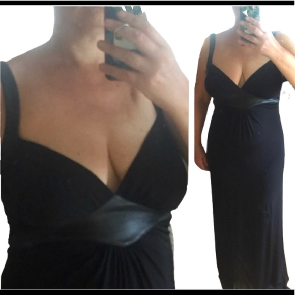 Carmim Osklen size M/L prom dress Brazil designer sexy maxi dress leather trim - Picture 5 of 13